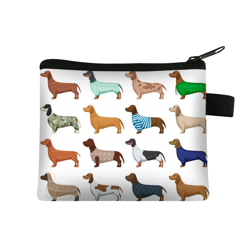 Wholesale Polyester Cartoon Animal Hound Dog Kids Coin Purse